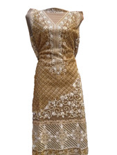 3 Piece Embroidered Chiffon Suit Shalwar Kameez Brown