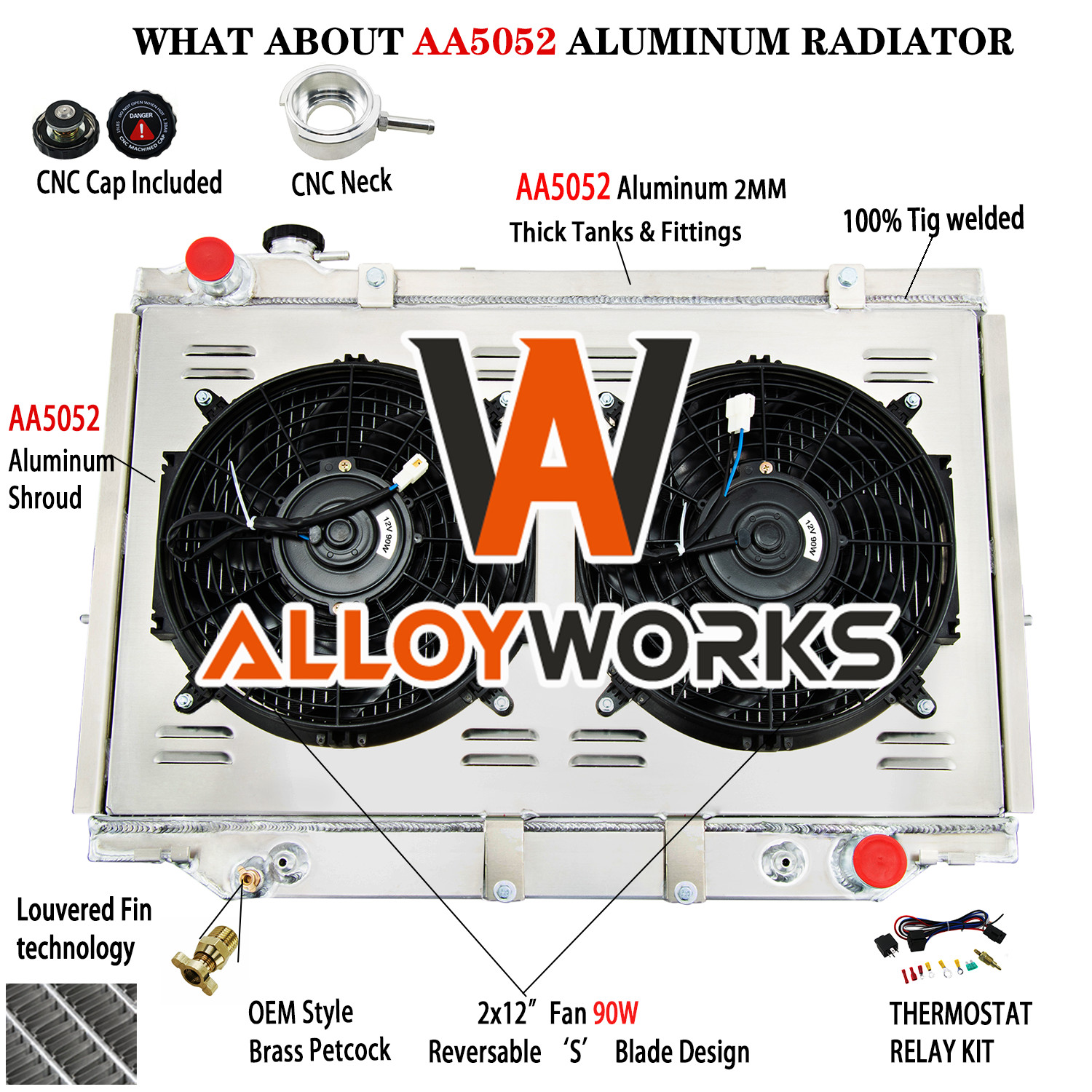 4 Row Radiator Shroud Fan Relay For 1990-1998 /1993 Toyota Land