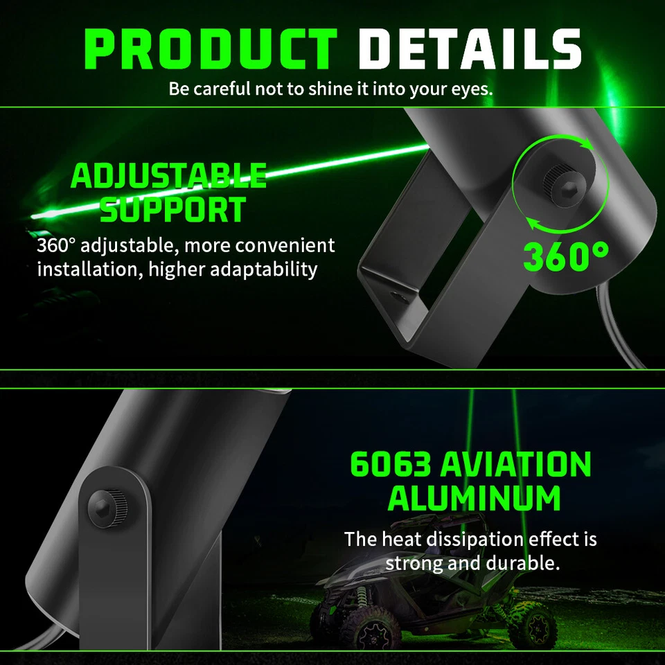 Par de luces LED láser sin látigo Fit Can-Am Maverick X3 cápsulas redondas UTV remoto Foto 4 de 4