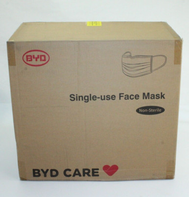 2,000 pcs BYD CARE Disposable Single Use  Face Mask 40 Boxes of 50 Masks 06/2022