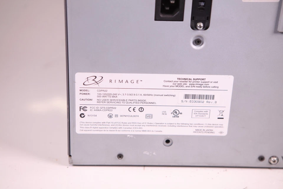 Rimage EVEREST CDPR22 Thermal CD Printer Untested - Image 4 of 4