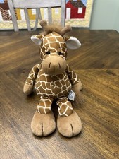 12" Russ Berrie Stretch Giraffe Brown Stuffed Plush Beanbag Floppy Bean Bottom
