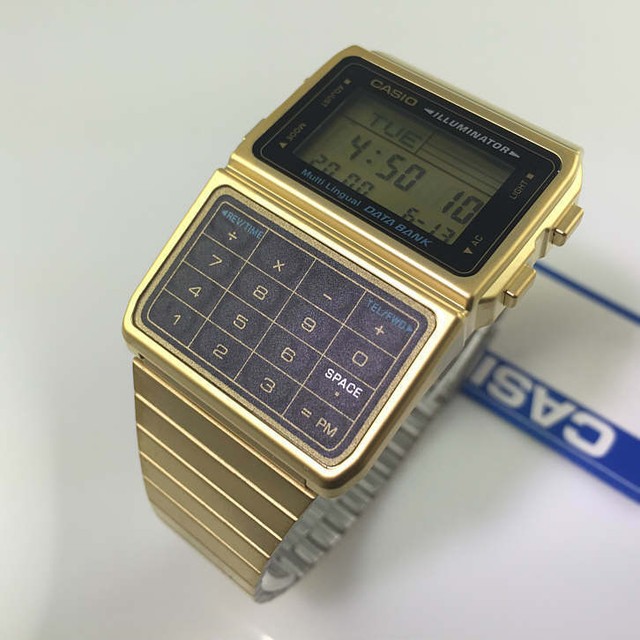 gold calculator watch