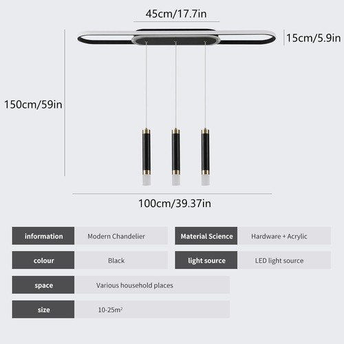 Dimmable Modern LED Ceiling Light Fixture w/ Remote Kitchen Dining Living Room - Picture 4 of 41