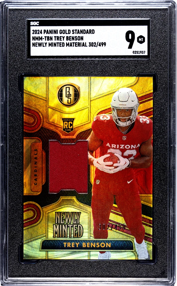 Trey Benson Panini Gold Standard Newly Minted Memorabilia #NMMTBN Sapphire