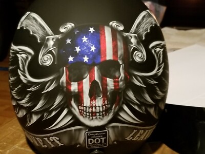 DAYTONA 3/4 MOTORCYCLE HELMET WITH VISOR AND HEAD WRAP MEDIUM | eBay