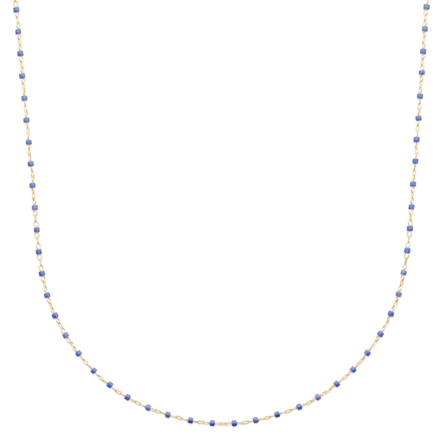 Collier plaqué or 18 carats à perles cylindriques, cadeau d'anniversaire idéal