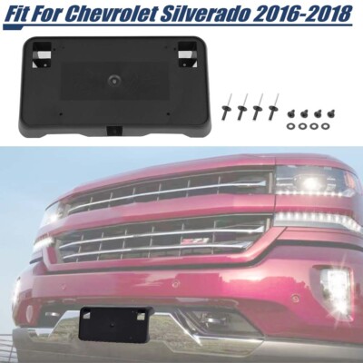 Front License Plate Holder Frame Bracket Bezel For Chevrolet Silverado 2016-2018