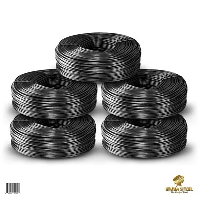 Lot of 5 x 3.5 lb Black Annealed Rebar Tie Wire 16 Gauge, (1,650ft) SIMBA STEEL