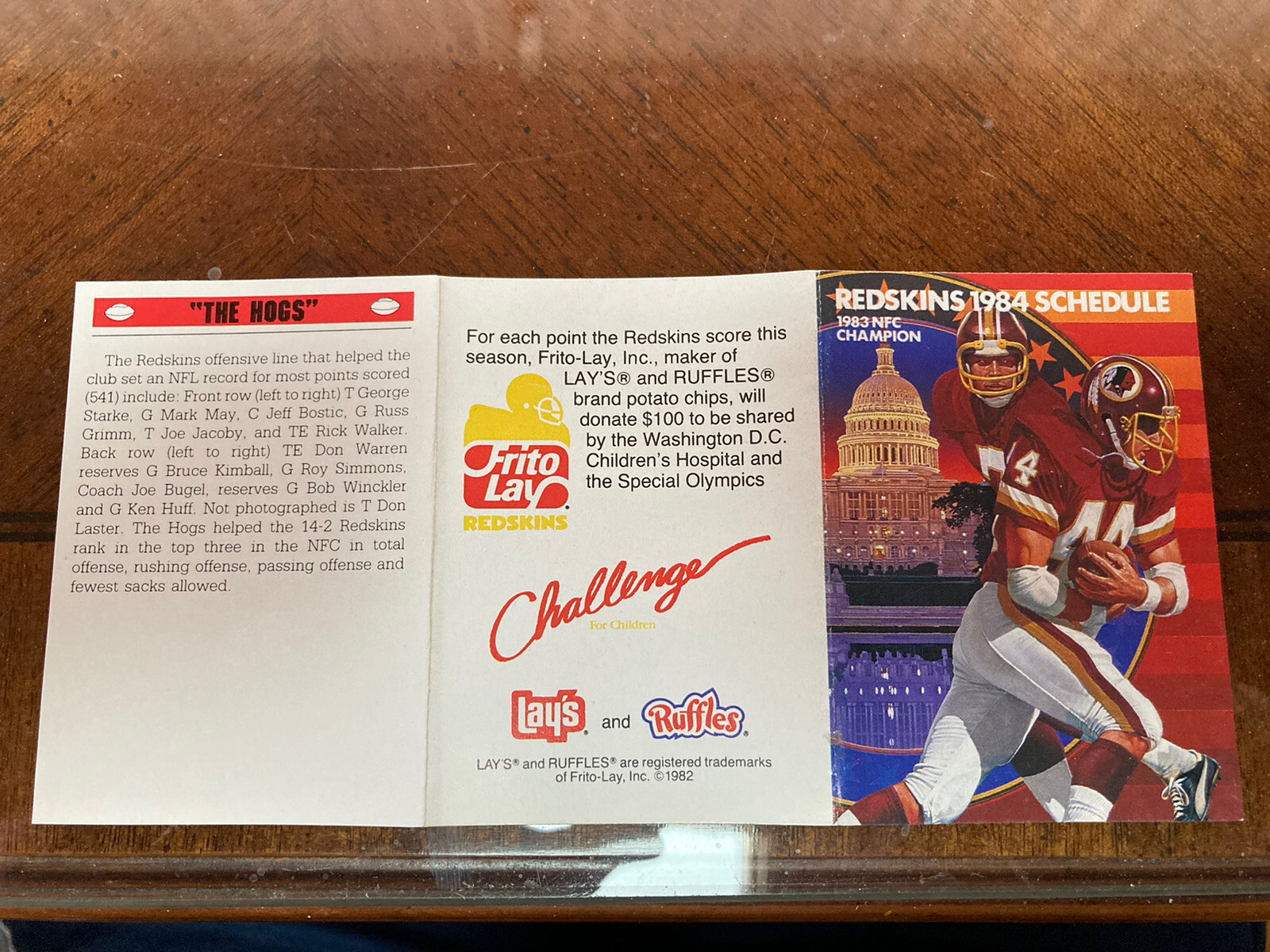 1984-washington-redskins-football-schedule-frito-lay-the-hogs-ebay