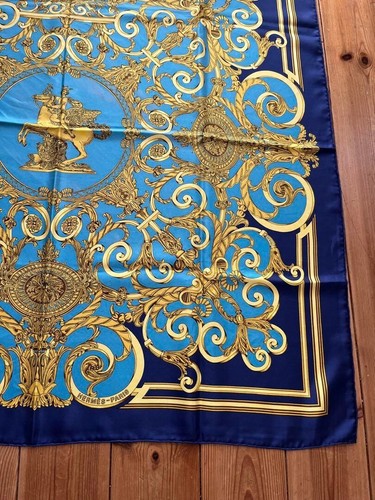 HERMES Carre 90 Scarf Shawl LES TUILERIES Silk Blue Multicolor - Picture 6 of 6