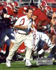 NICK SABAN ALABAMA FOOTBALL COACH w/ *REPRINT* AUTOGRAPH - 8X10 PHOTO (FB-518)