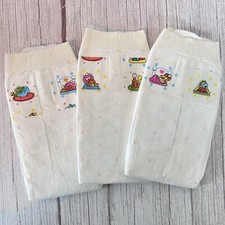 3 X Sticky/Tape Tab Vintage Muppet Babies Baby Disposable Diapers For Girls Sz 1
