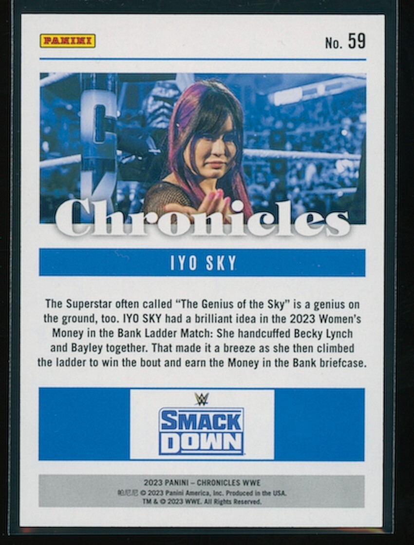 直筆サインカード 2023 Panini Chronicles イヨ スカイ Io Shirai IYO SKY 2023 Panini Chronicles WWE Silver #59 15