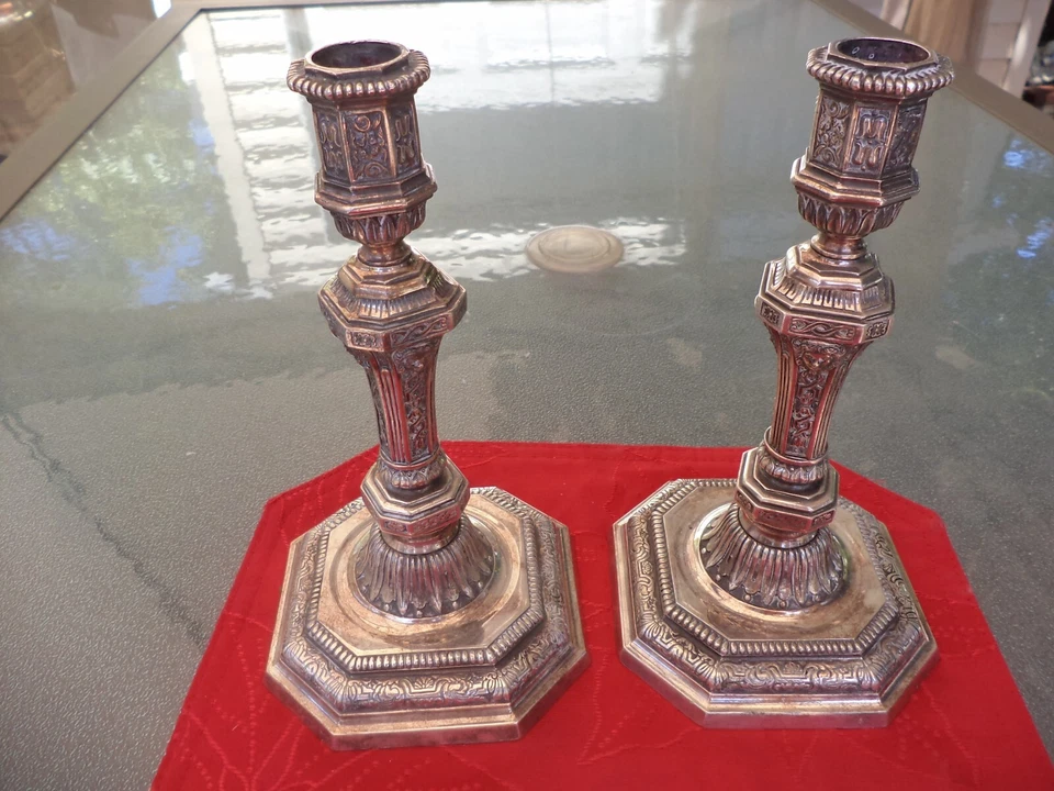 Two Candle Holders Silver antique Christofle France - Image 3 of 4