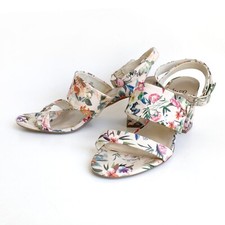 IMPO Floral Sandals Womens sz 9.5 M Varick Ankle Strap 3.25 in Heel Fabric