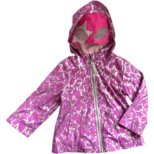 Baby Girls Cat Jack Purple Silver Stars Super Hero Raincoat Hooded Jacket 12 m