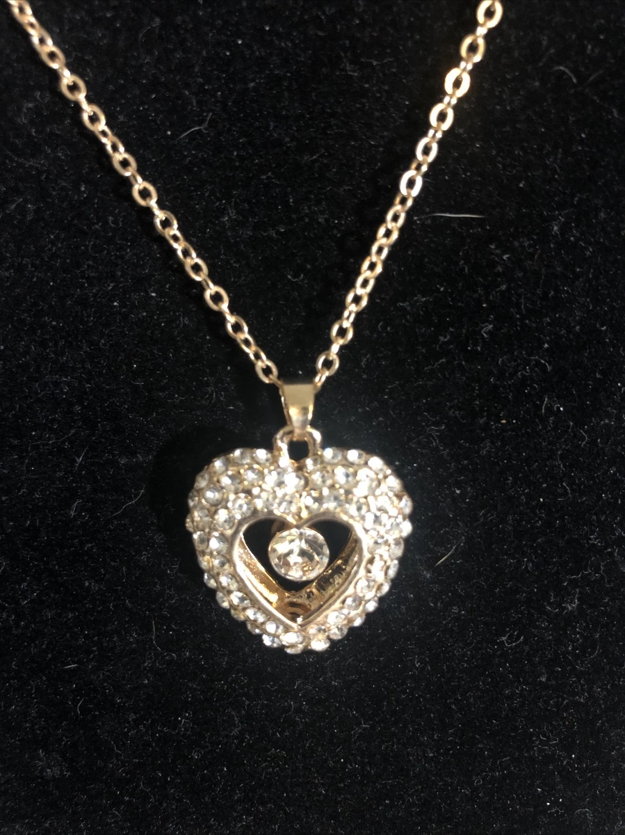 Fake diamond deals heart necklace