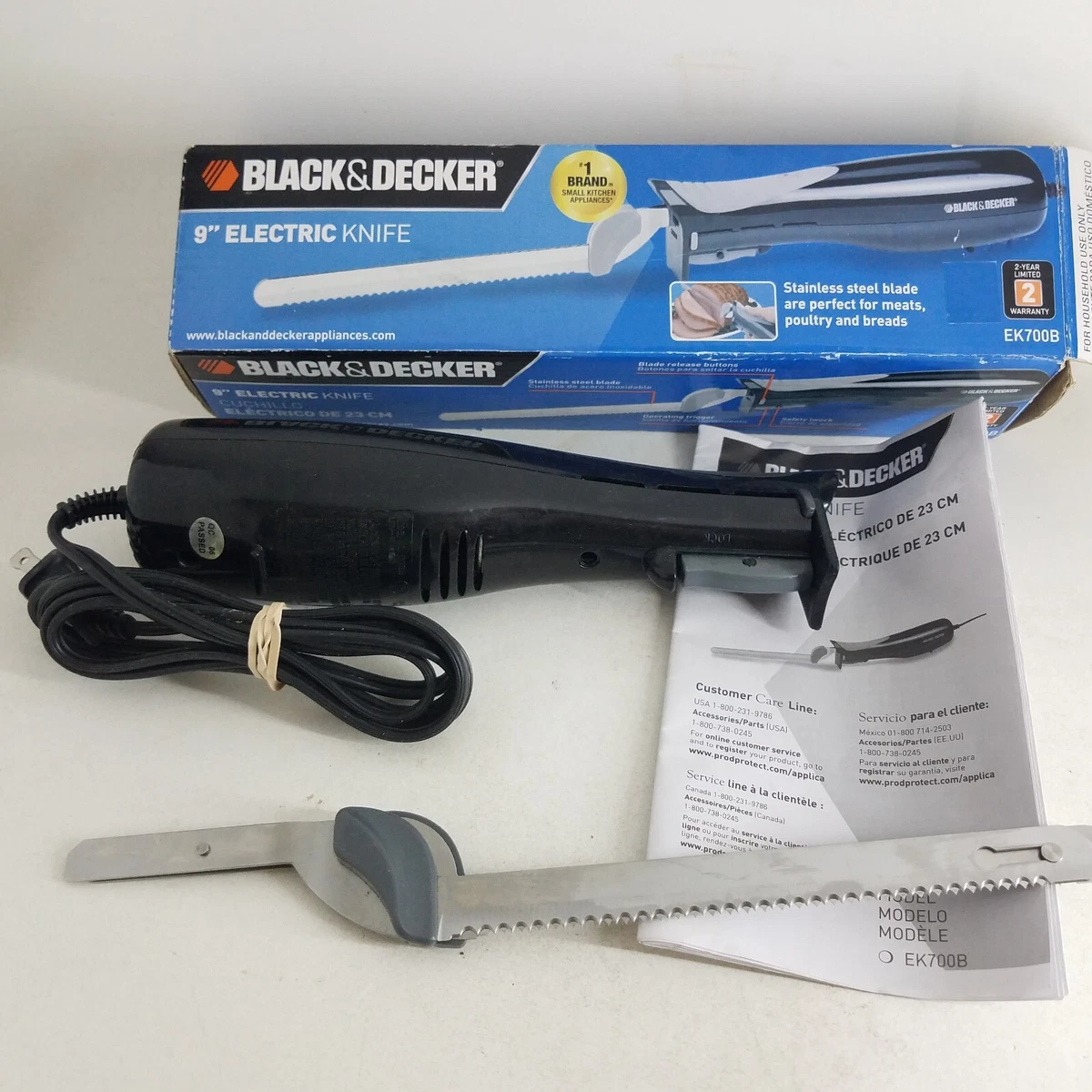 Black Decker Electric Carving Knife EK700B 050875533264 eBay