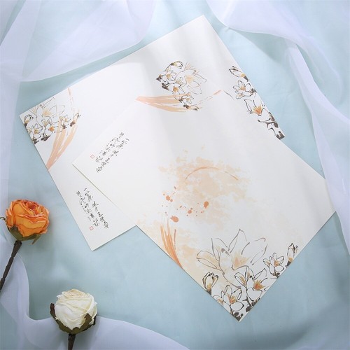 1 Set Writing Paper Flower Pattern for Writing Letters Invitations Announcements - Picture 17 of 35