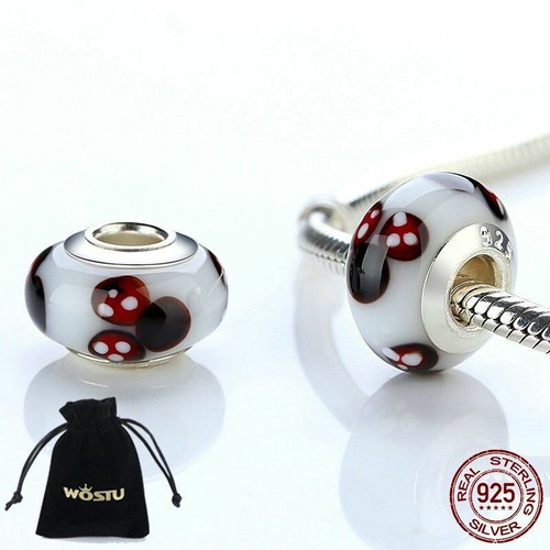 1pc Beads Charm Silver Plated Flower Murano Glass Fit Bracelet Bangle Charms Diy - Picture 29 of 37