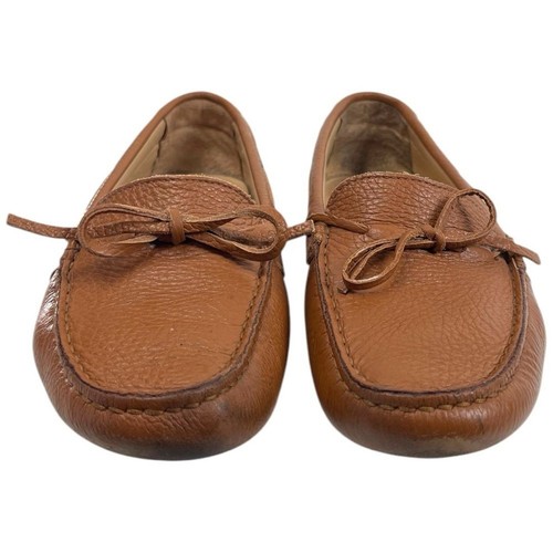 ANN MASHBURN women’s size 37 camel brown leather loafer Driving Moccasins - 第 2/8 張圖片