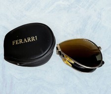Vintage 1980s FERRARI folding sunglasses amber lenses metal frames Aviator
