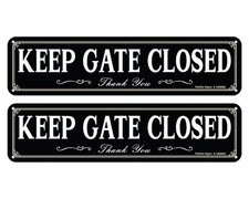 2 Pack Please Keep Closed Gate Signs Rust-Free Aluminum for Gate Yard Lawn