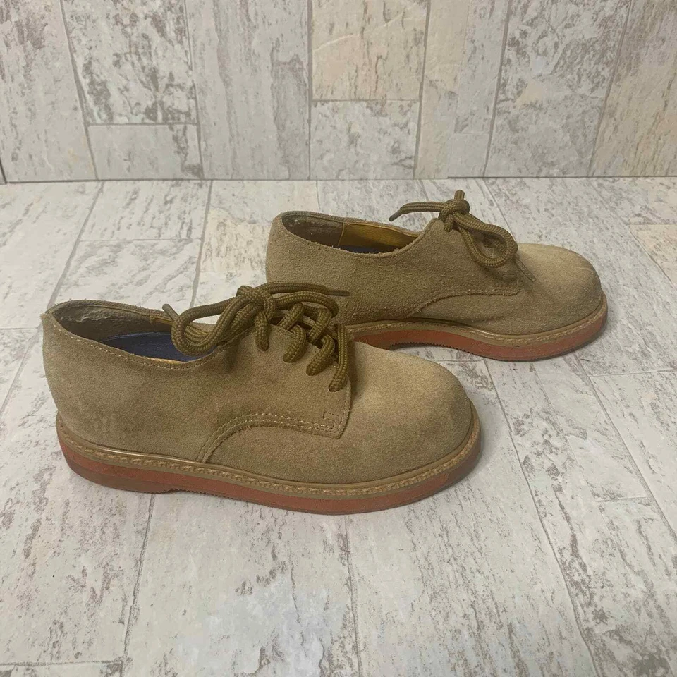Zapatos Oxford Stride Rite para niños talla 7,5 M marrón gamuza cuero con cordones parte superior baja Foto 4 de 4