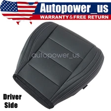 For 2015 to 2023 Ford Mustang Driver Bottom Perforated Leather Seat Cover Black