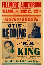 Otis Redding, BB King concert poster 13"x19"FREE DOMESTC SHIPPING(5554) 