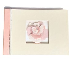 Marcel Schurman Collection Handmade Photo Album Scrapbook Pink 3-D Rose 8"x11"