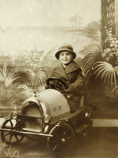 Antique Pedal Car Cute Boy Real Photo Postcard RPPC 1910-20s