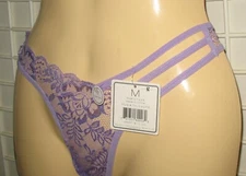 IJAK /  ITS JUST A KISS - NEW - MEDIUM PURPLE LACE STRAPPY THONG PANTY