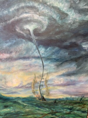  In Stillness  Tornado Storm original art painting canvas signed Daniel W Green