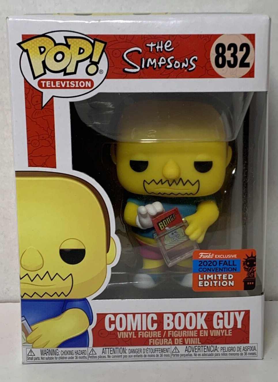 Funko Pop! Television The Simpsons #832 Comic Book Guy 2020 NYCC Convention