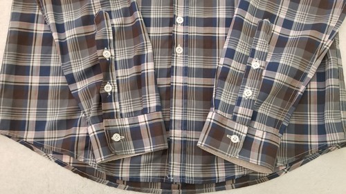 Aglini Slim Fit Blue, Pink, White Plaid Dress Shirt Men's 41 Made in Italy - Picture 3 of 11