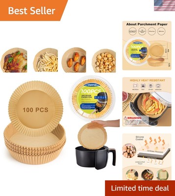 Eco-Friendly Air Fryer Paper Liners (125 Count) - Perfect for Effortless Baking