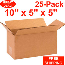 25-Pack 10" x 5" x 5" Long Cardboard Corrugated Shipping Boxes Moving Box Bundle