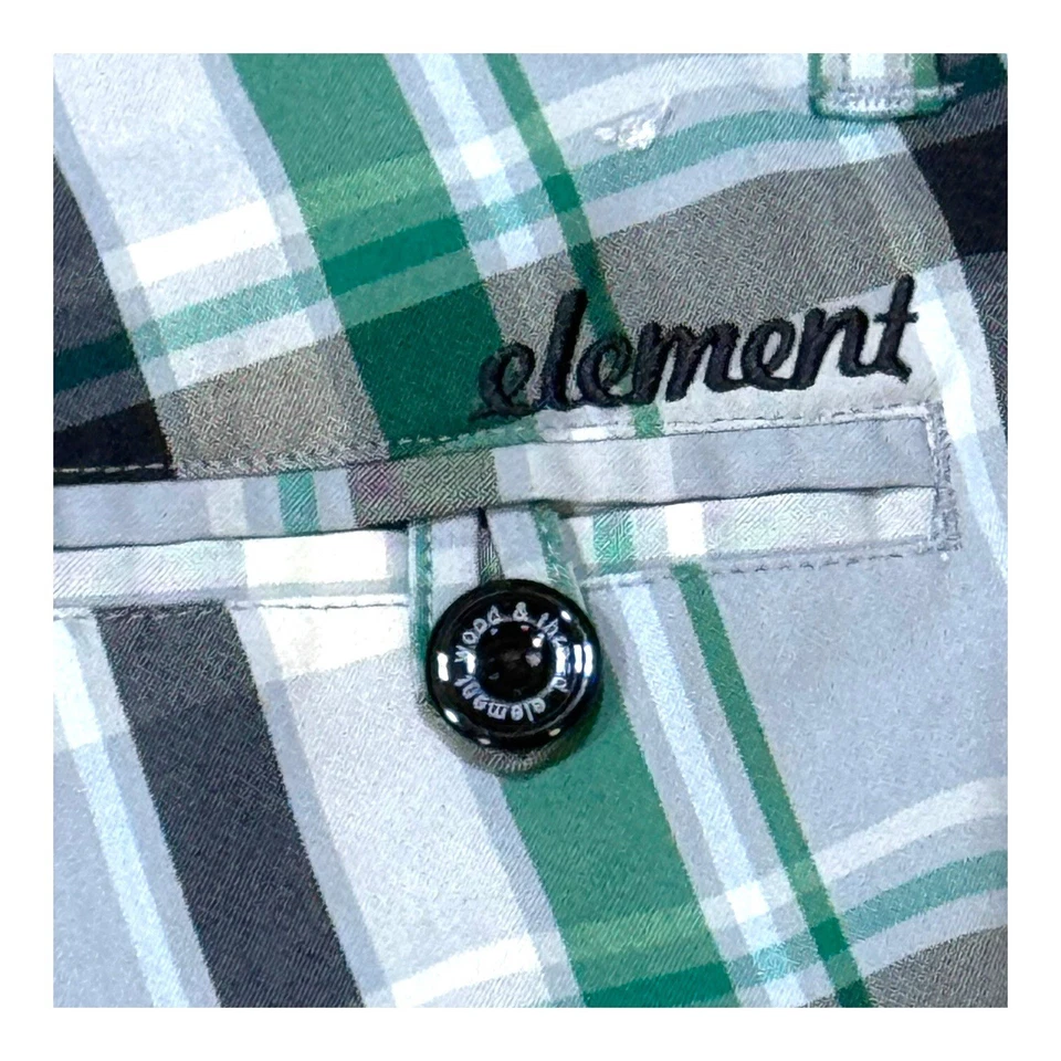 Element Plaid Bermuda Skateboarding Shorts Y2K 90’s Grunge Size 1 Blue Green - Image 3 of 4
