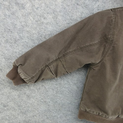 Carhartt Jacket Youth XS (6) Brown Canvas Full Zip Hooded Coat Faded Boys Kids - Picture 17 of 18