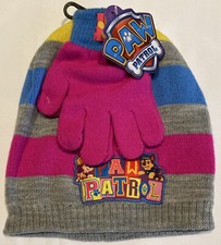 NWT Kids Paw Patrol Knit Hat Glove Set One Size