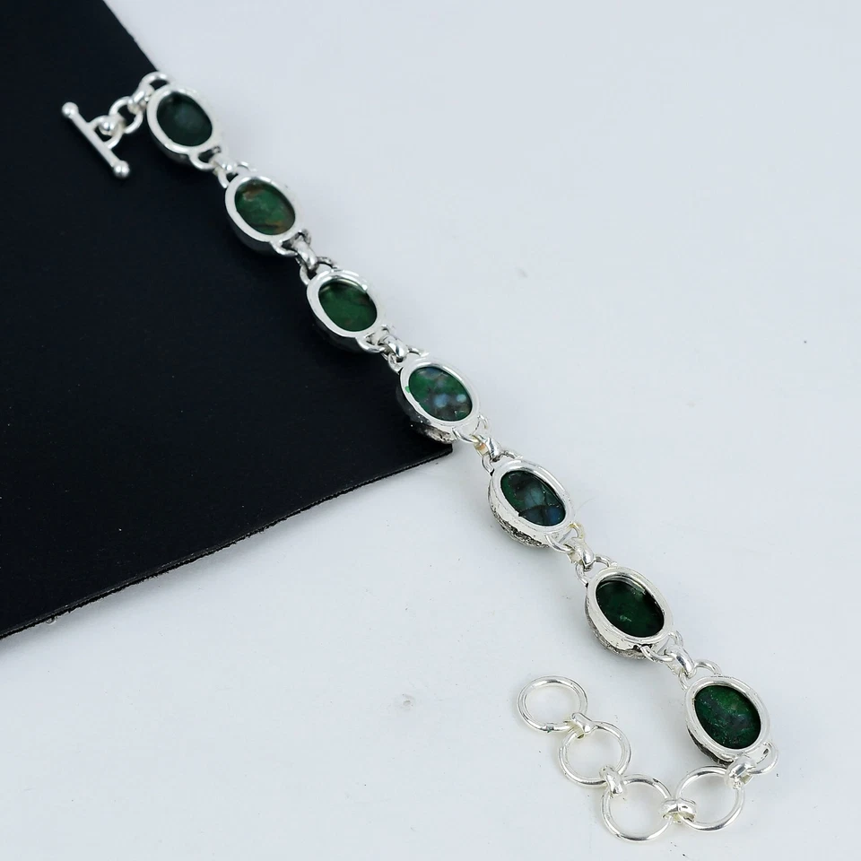 Green Flash Labradorite Electroformed Bracelet 925 Sterling Silver Jewelry - Image 4 of 4