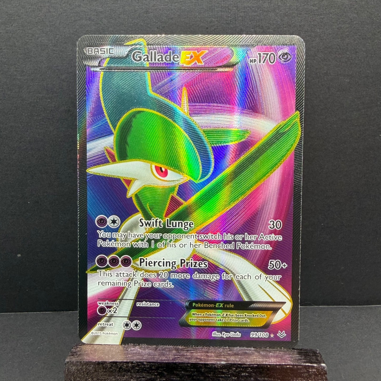 2015 Pokemon TCG Gallade EX (99 Full Art) XY - Roaring Skies Ultra Rare 99/108