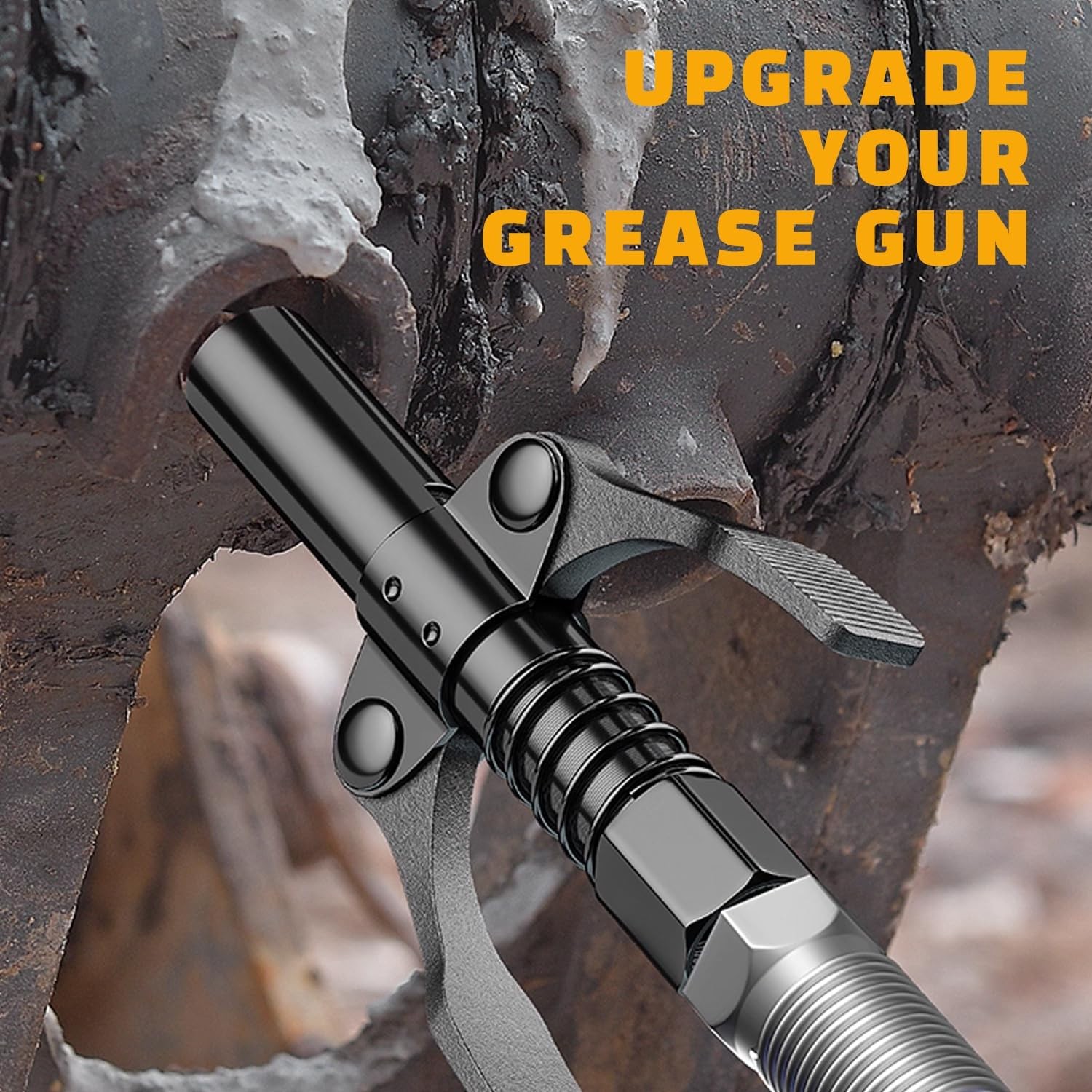 Grease Gun Coupler, Leakproof Grease Gun Tips with Quick Lock Release, High Pres
