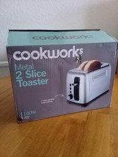 Cookworks Metal 2 Slice Toaster - Large and Wide Slots