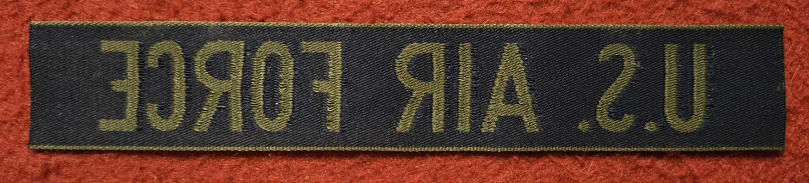 Two U.S. AIR FORCE OD Green BDU Uniform Olive Drab Nylon Name Tape Patch NOS