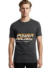 Power-Racing Mens Graphic Tee,100% Cotton,Casual Summer Wear
