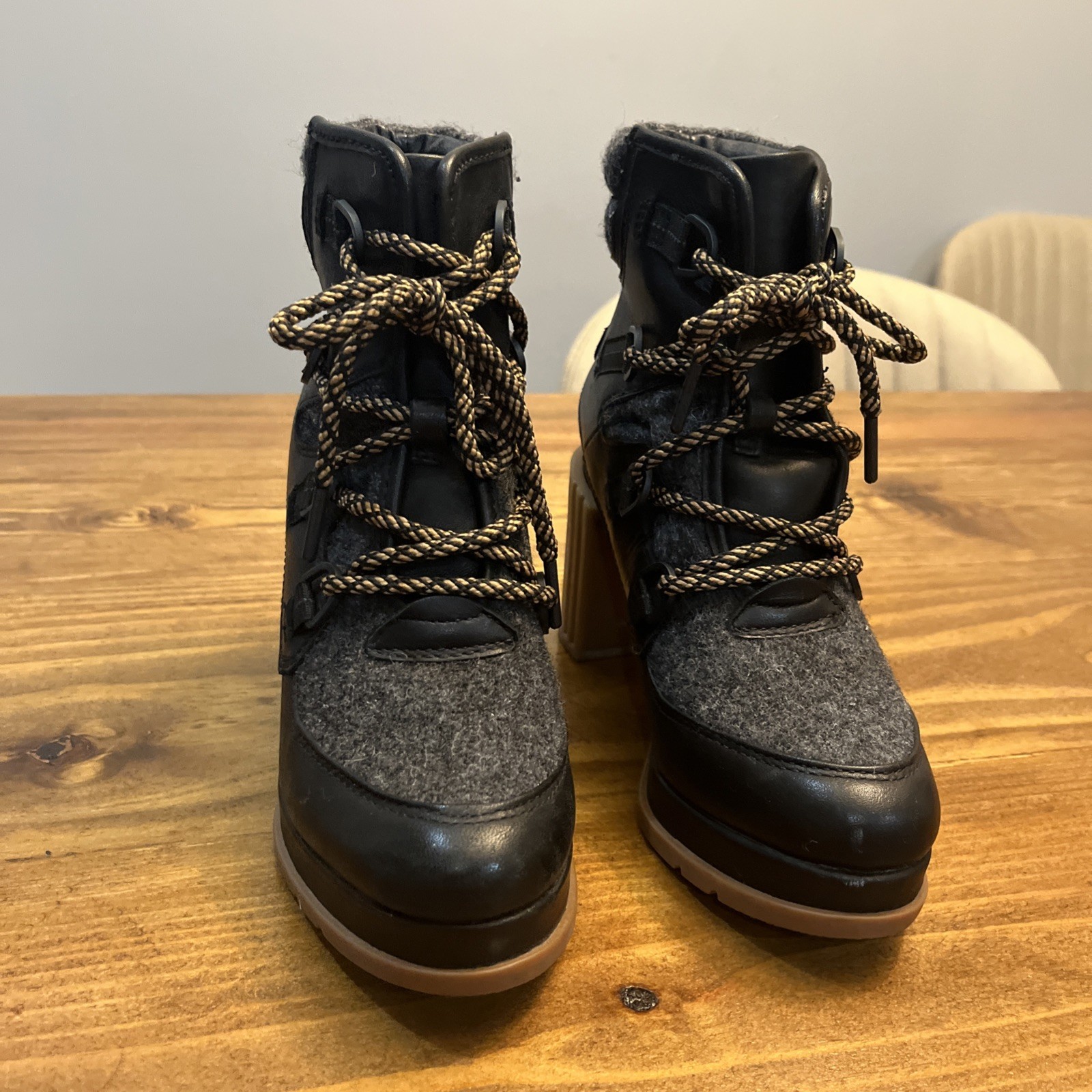 SAOLA Stivali da trekking Sorel Blake donna 6 5 nero grigio suola gomma lana pelle NL3306 010