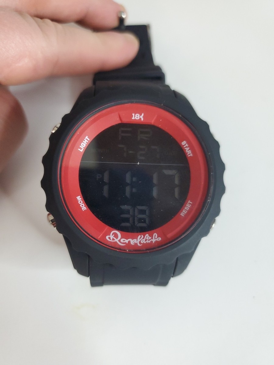 18K Ronaldinho Watches Men's Carbon Digital Watch Vintage 1980